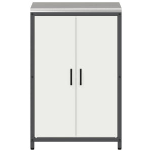 vidaXL Meuble de Rangement de Cuisine avec Étagère et Porte Blanc 60 x 50 x 92 cm Acier