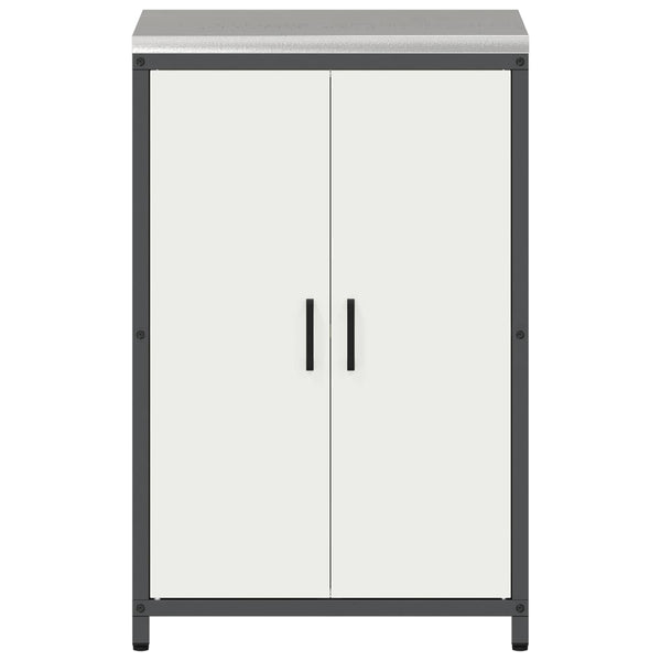 vidaXL Meuble de Rangement de Cuisine avec Étagère et Porte Blanc 60 x 50 x 92 cm Acier