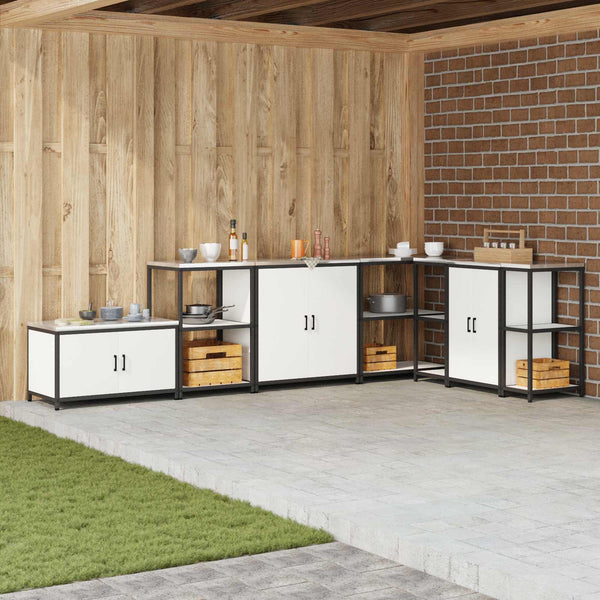 Küchenschrank mit Regal, Weiß, 90x50x53 cm