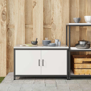 Küchenschrank mit Regal, Weiß, 90x50x53 cm