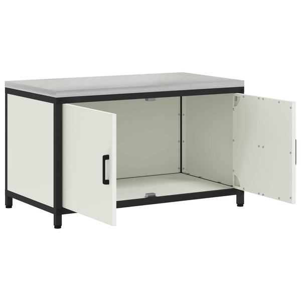 Küchenschrank mit Regal, Weiß, 90x50x53 cm