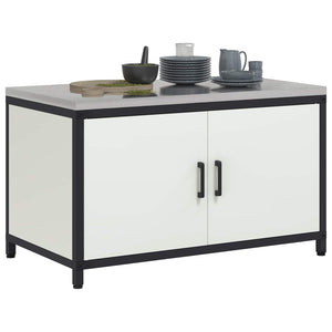 Küchenschrank mit Regal, Weiß, 90x50x53 cm