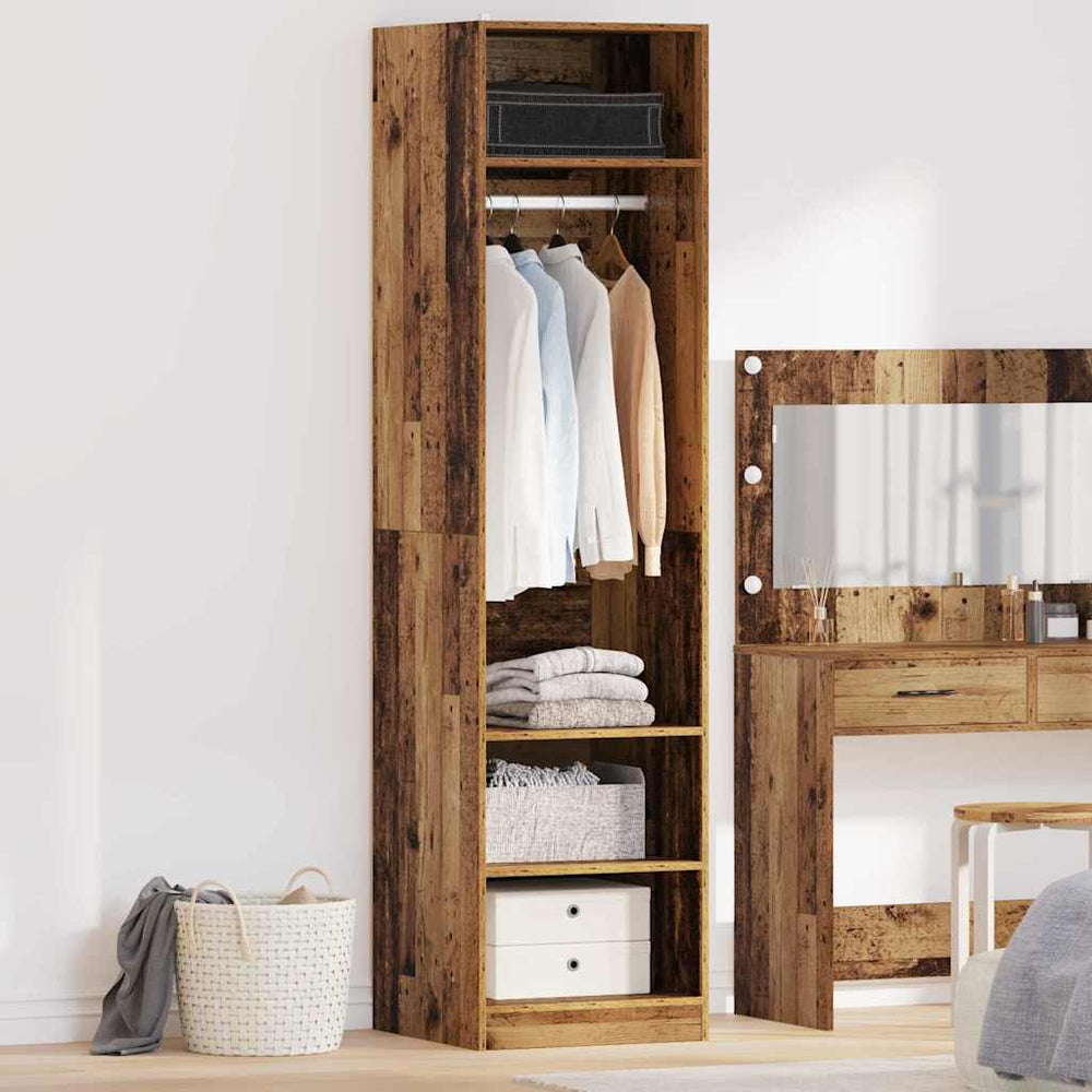 Kleiderschrank Altholz mit Regal 50x50x200cm