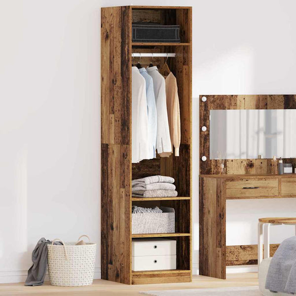 Kleiderschrank Altholz mit Regal 50x50x200cm