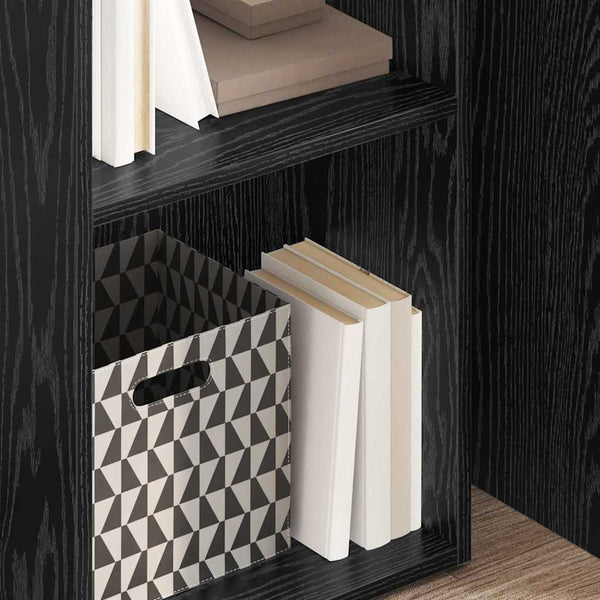Bücherregal Schwarz Eichen-Optik 114 cm