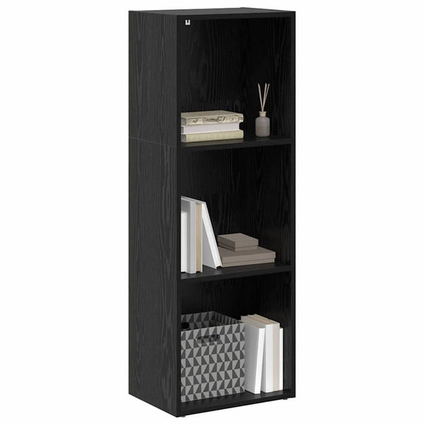 Bücherregal Schwarz Eichen-Optik 114 cm