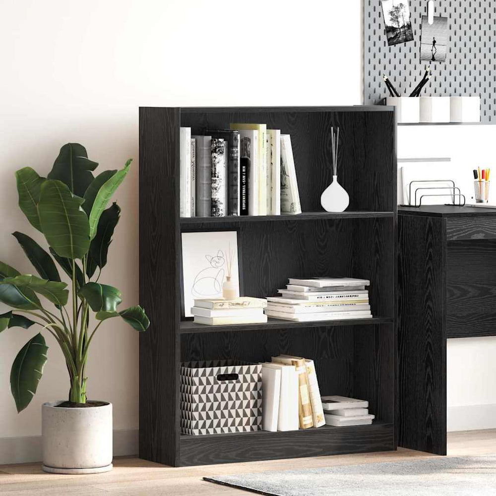 Bücherregal Schwarz Eichen-Optik