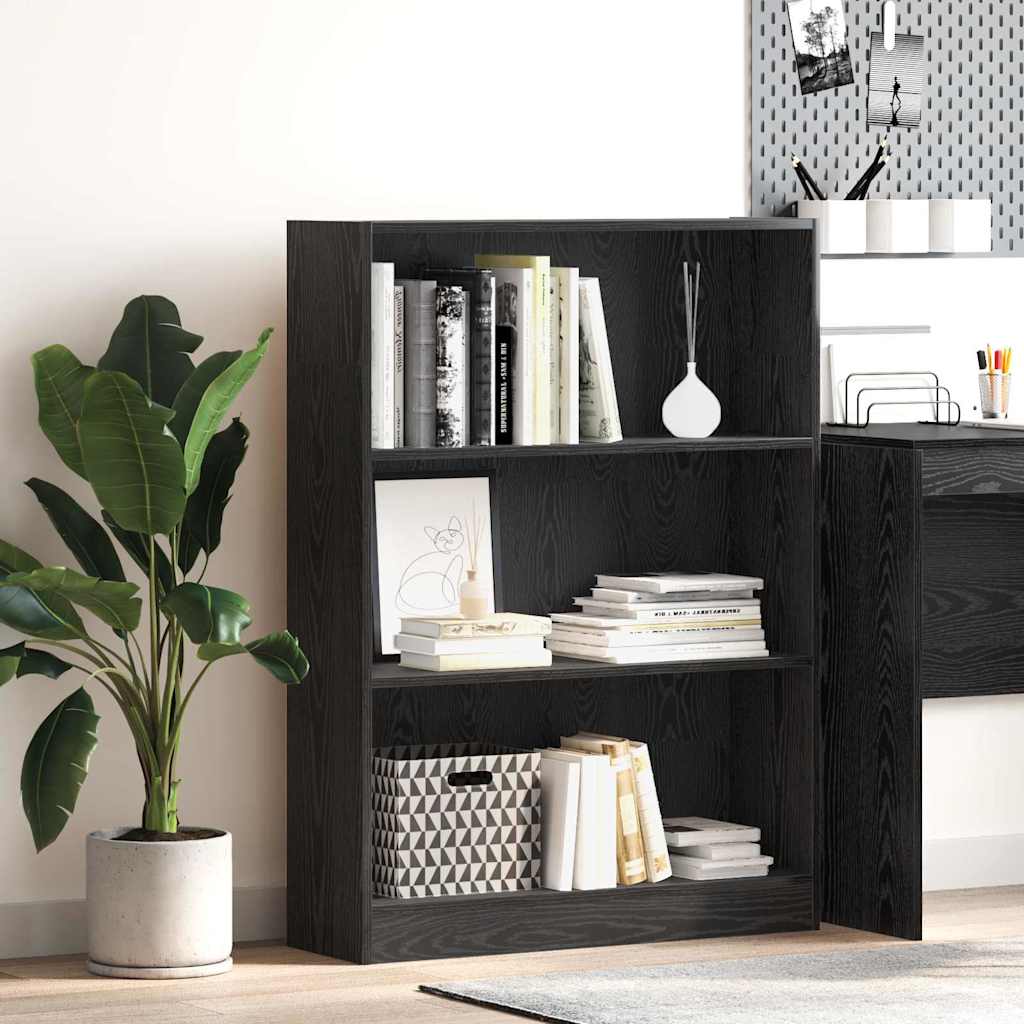 Bücherregal Schwarz Eichen-Optik