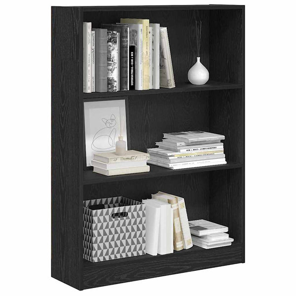 Bücherregal Schwarz Eichen-Optik