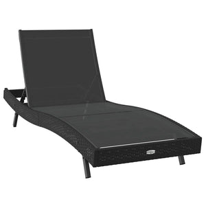Poly Rattan Sonnenliege 3er Set Schwarz