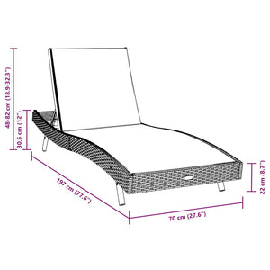 Poly Rattan Sonnenliege 3er Set Schwarz/Weiß