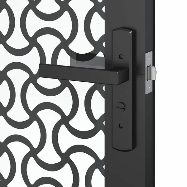 Schwarze Glastür 76x201.5 cm Aluminium