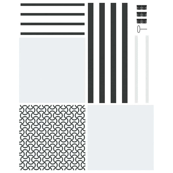 Schwarze Glastür 76x201.5 cm Aluminium