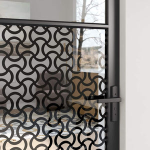 Schwarze Glastür 76x201.5 cm Aluminium