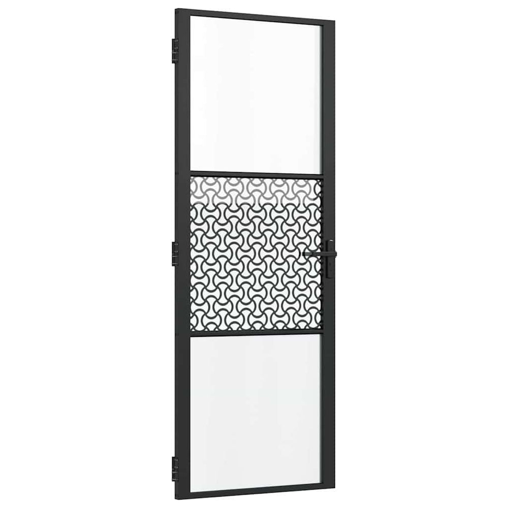 Schwarze Glastür 76x201.5 cm Aluminium