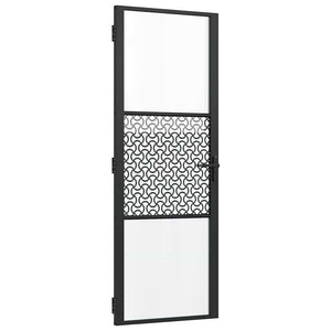 Schwarze Glastür 76x201.5 cm Aluminium