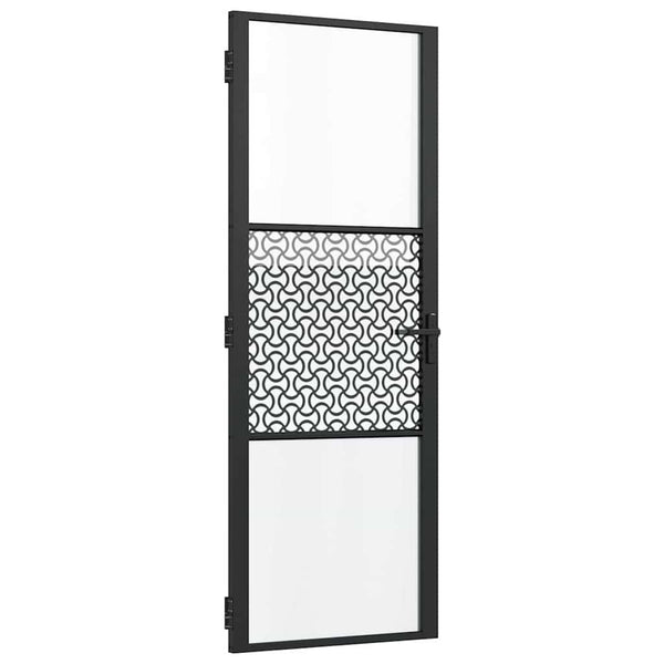 Schwarze Glastür 76x201.5 cm Aluminium