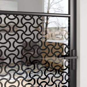 Schwarze Glastür 83x201,5 cm mit Aluminiumrahmen