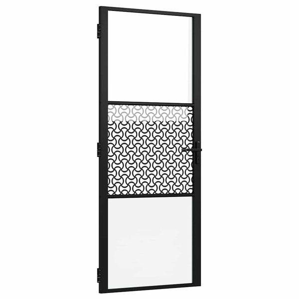Schwarze Glastür 83x201,5 cm mit Aluminiumrahmen