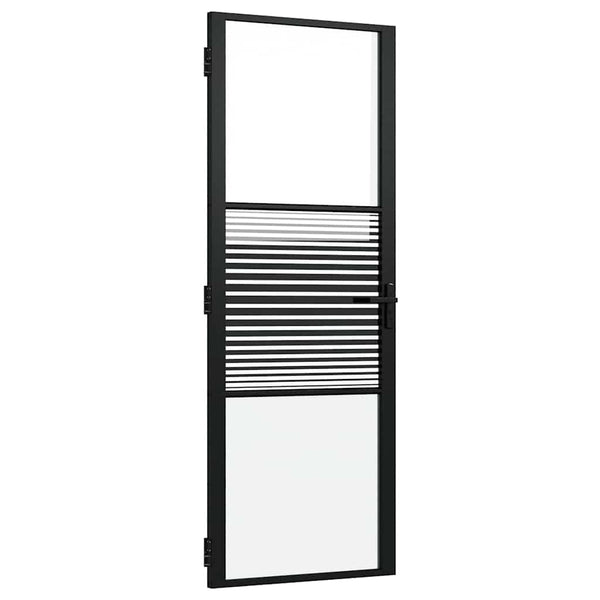 Schwarze Glastür mit Rahmen 76x201.5cm
