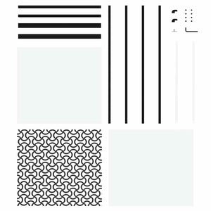 Schwarze Glastür 76x205 cm Aluminium