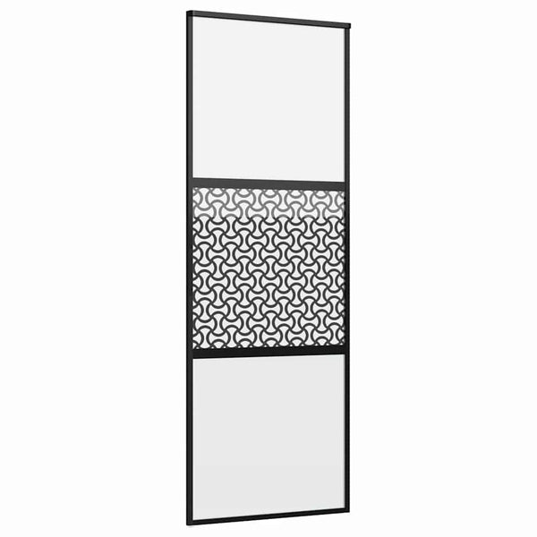 Schwarze Glastür 76x205 cm Aluminium