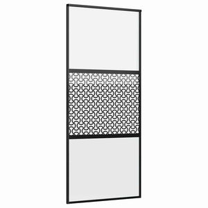 Schwarze Glastür 90x205 cm Aluminium