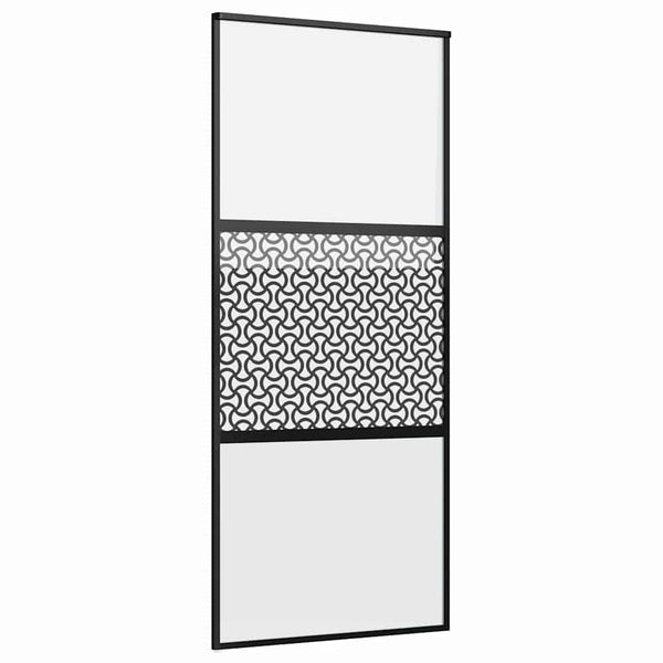 Schwarze Glastür 90x205 cm Aluminium