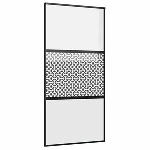 Schwarze Glastür 102,5x205 cm Aluminium