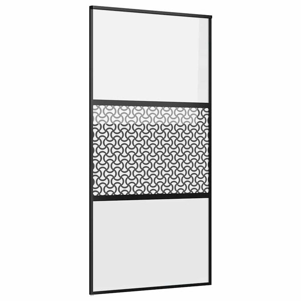 Schwarze Glastür 102,5x205 cm Aluminium