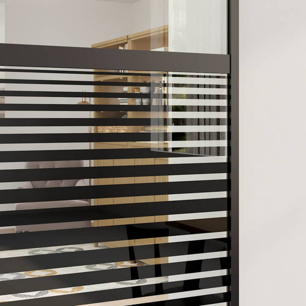 Glastür Schwarz Gestreift 76x205cm