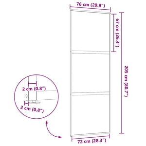 Glastür Schwarz Gestreift 76x205cm