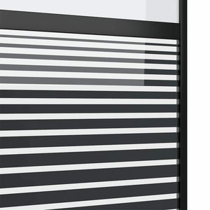 Schwarze Glastür 90x205cm mit Streifenmuster