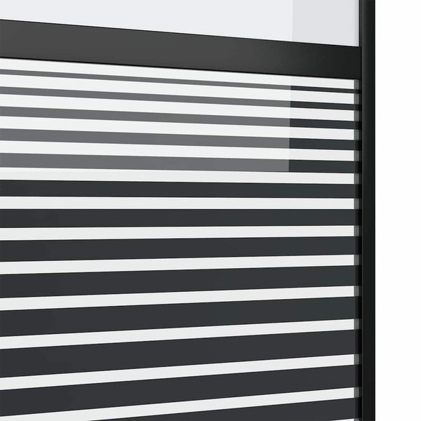 Schwarze Glastür 90x205cm mit Streifenmuster