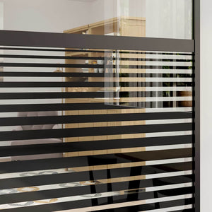 Glastür Schwarz Gestreift 102,5x205cm