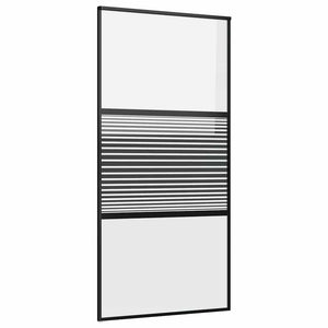 Glastür Schwarz Gestreift 102,5x205cm