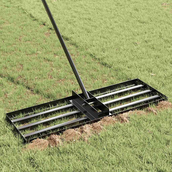 Gartenrechen Schwarz Stahl 75x25x200cm
