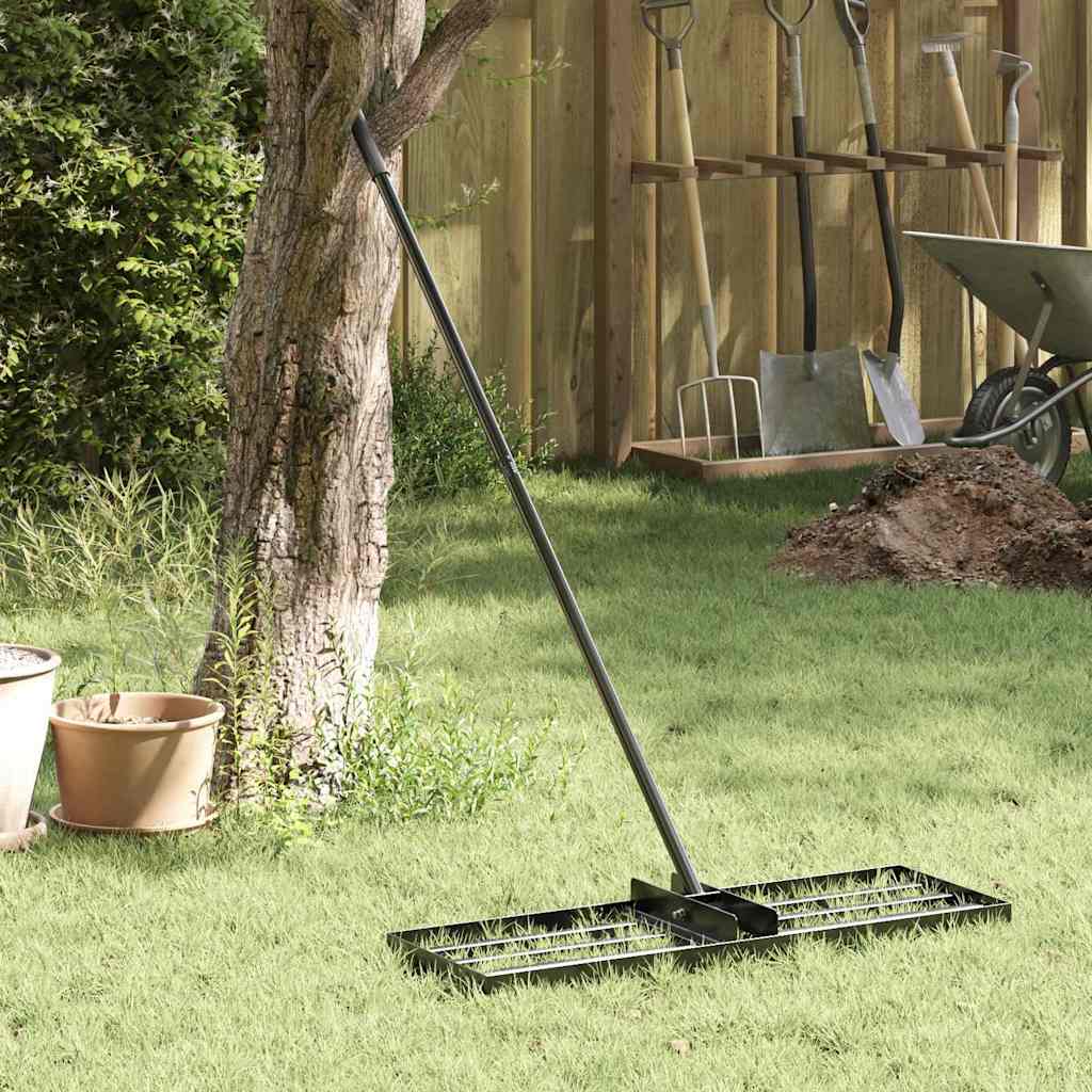 Gartenrechen Schwarz Stahl 75x25x200cm