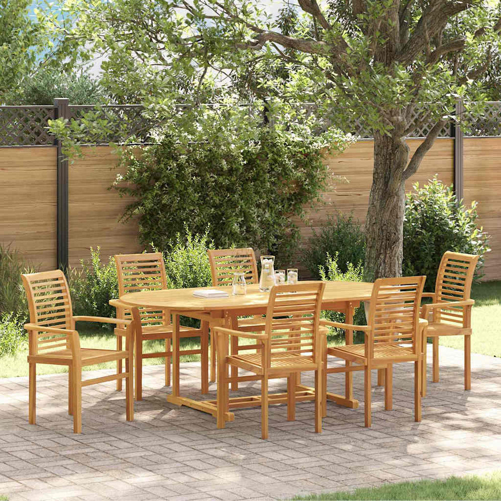 Garten Essgruppe 7-teilig Massiv Teak