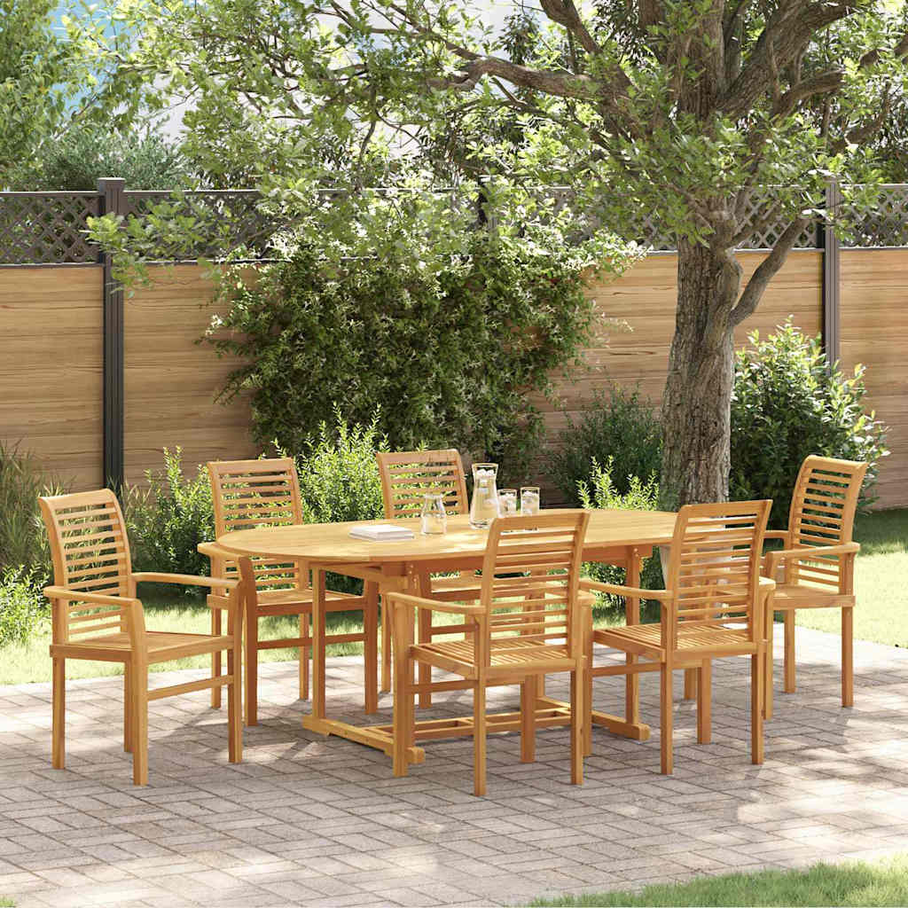 Garten Essgruppe 7-teilig Massiv Teak