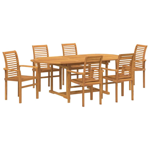 Garten Essgruppe 7-teilig Massiv Teak