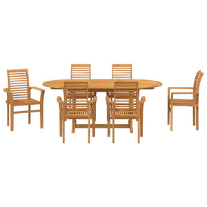 Garten Essgruppe 7-teilig Massiv Teak
