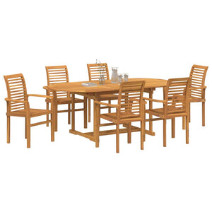Garten Essgruppe 7-teilig Massiv Teak