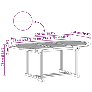 Garten Essgruppe 7-teilig Massiv Teak
