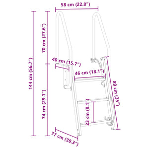 3-Stufen Bootsleiter Aluminium