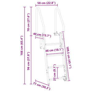 4-Stufen Bootsleiter Aluminium