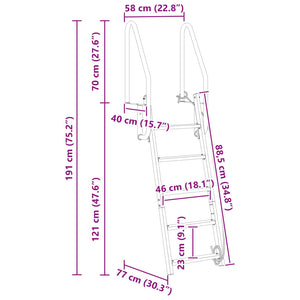5-Stufen Bootsleiter Aluminium