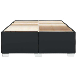 Schwarzes Kunstleder Bettgestell 137x190 cm