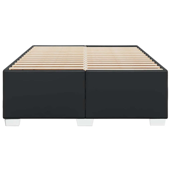 Schwarzes Kunstleder Bettgestell 137x190 cm