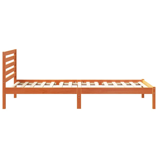 Bettrahmen 80x210 cm Kiefer Massivholz Wachsbraun